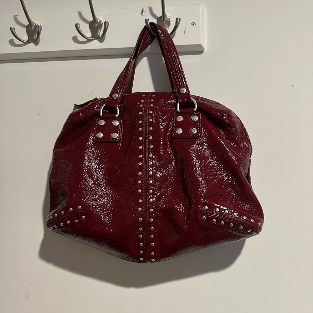 Y2K Michael Kors Studded Burgundy Tote Bag